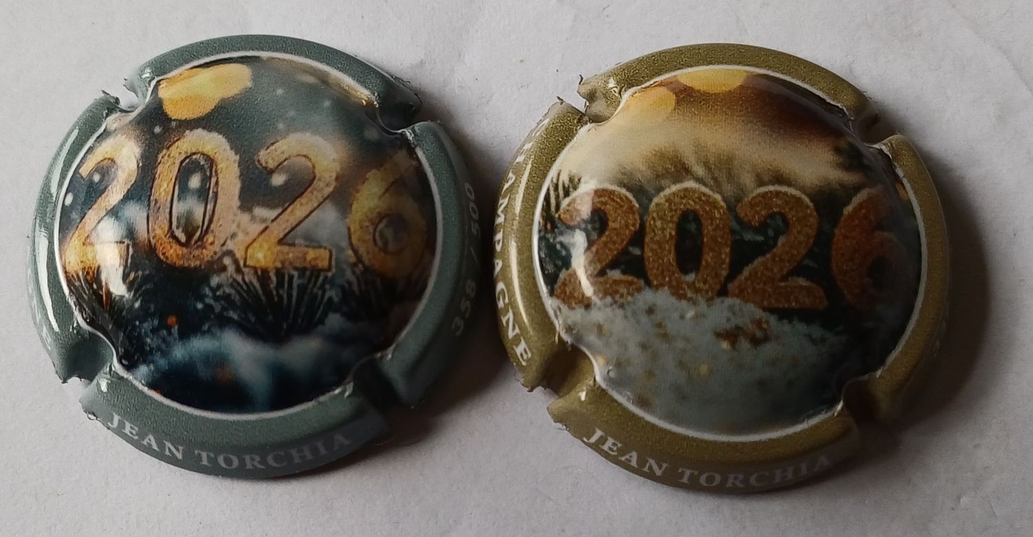 2 BELLES CAPSULES CHAMPAGNE TORCHIA BONNE ANNEE 2026 / 500EX NEWS