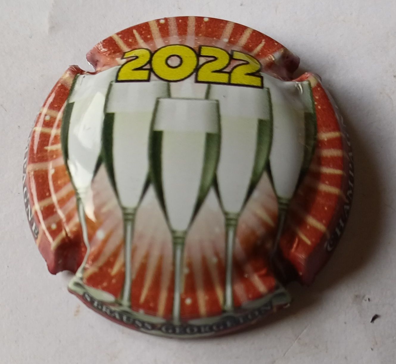 BELLE CAPSULE CHAMPAGNE STRAUSS GEORGETON 5 COUPES 2022 REF N°30f NEWS