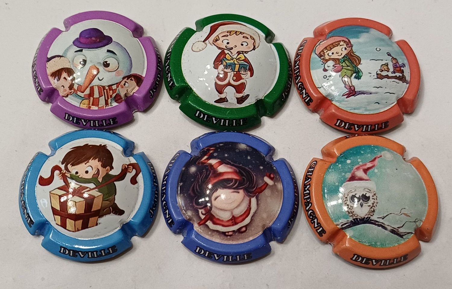 6 BELLES CAPSULES CHAMPAGNE DEVILLE JEAN PAUL NOEL REF N°7e a 7j NEWS