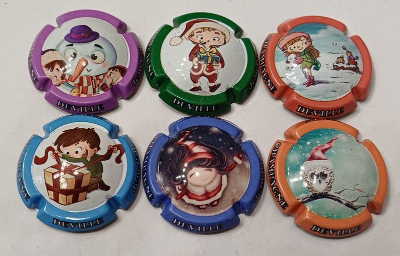 6 BELLES CAPSULES CHAMPAGNE DEVILLE JEAN PAUL NOEL REF N°7e a 7j NEWS