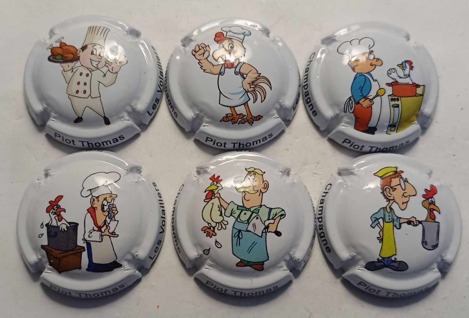 6 BELLES CAPSULES CHAMPAGNE PIOT THOMAS 7 FAMILLES LES VOLAILLIERS 2024 REF N°11 a 11e NEWS