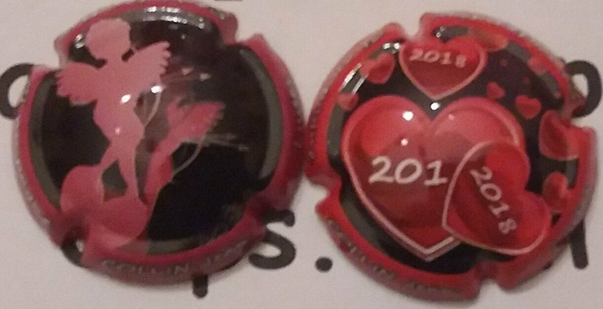 2 BELLES CAPSULES CHAMPAGNE COLLIN JEAN ST VALENTIN 2018 REF N° 4 ET 5 NEWS