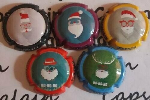 5 BELLES CAPSULES CHAMPAGNE DEVILLE NOEL REF N°7 a 7d NEWS