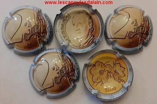 5 BELLES CAPSULES CHAMPAGNE GENERIQUE 2€ RECTO VERSO REF N°1149 a 1149d NEWS