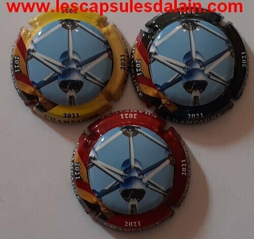3 BELLES CAPSULES CHAMPAGNE GENERIQUE ATOMIUM 2021 REF N°976m a 976o NEWS