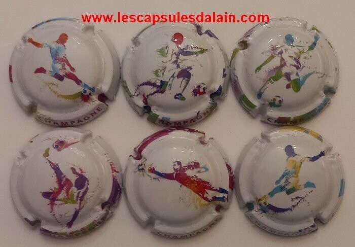 6 BELLES CAPSULES CHAMPAGNE GENERIQUE FOOT MONDIAL 2022 REF N°1262 a 1262e NEWS
