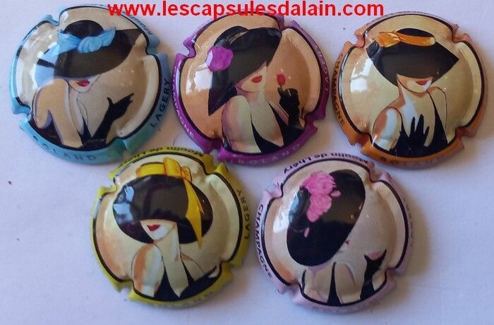 5 BELLES CAPSULES CHAMPAGNE BOLAND LAGERY FEMMES 600EX REF N°11 a 11d NEWS