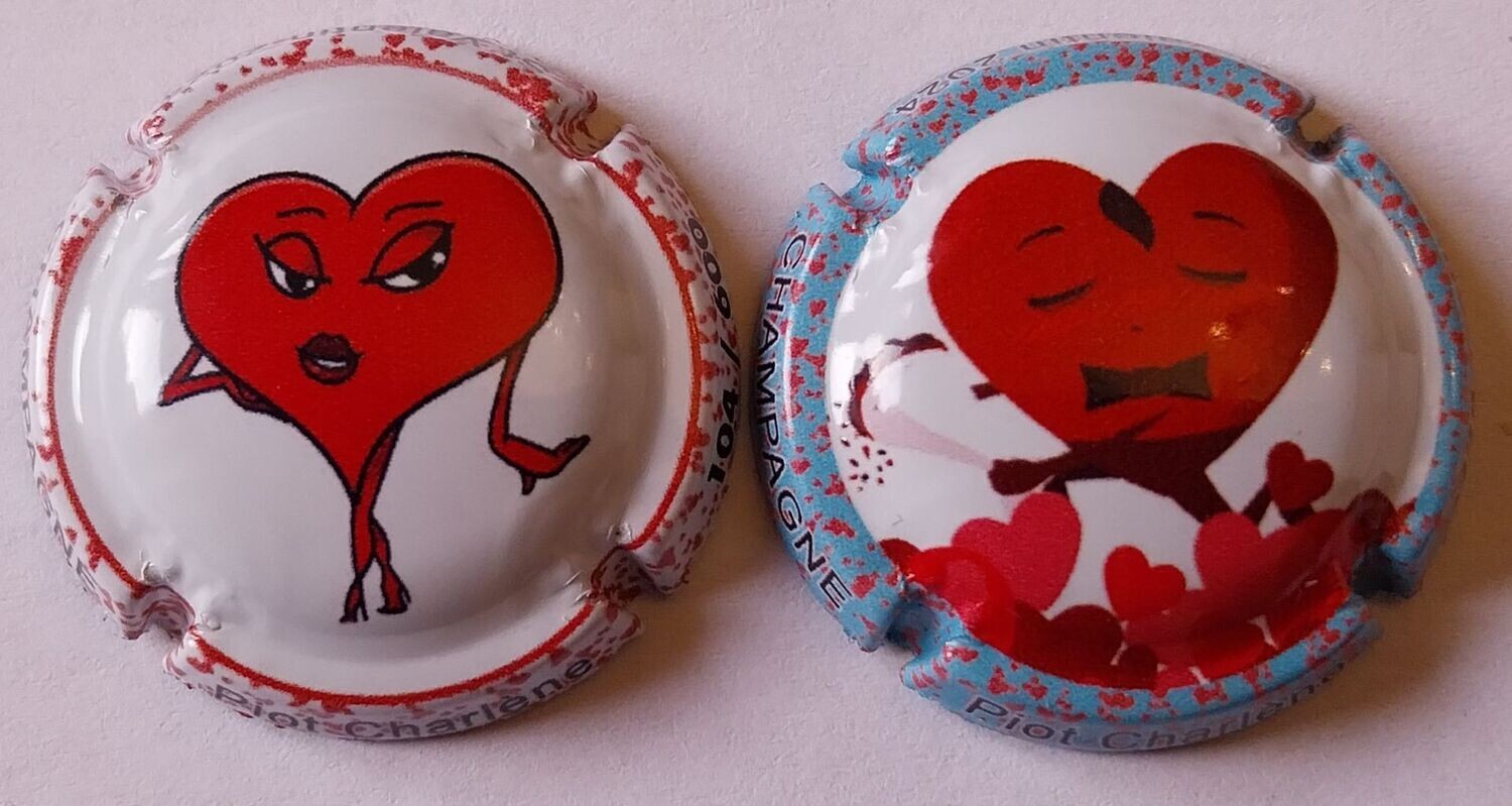 2 BELLES CAPSULES CHAMPAGNE PIOT CHARLENE SAINT VALENTIN 600EX 2024 REF N°16 et 16a NEWS