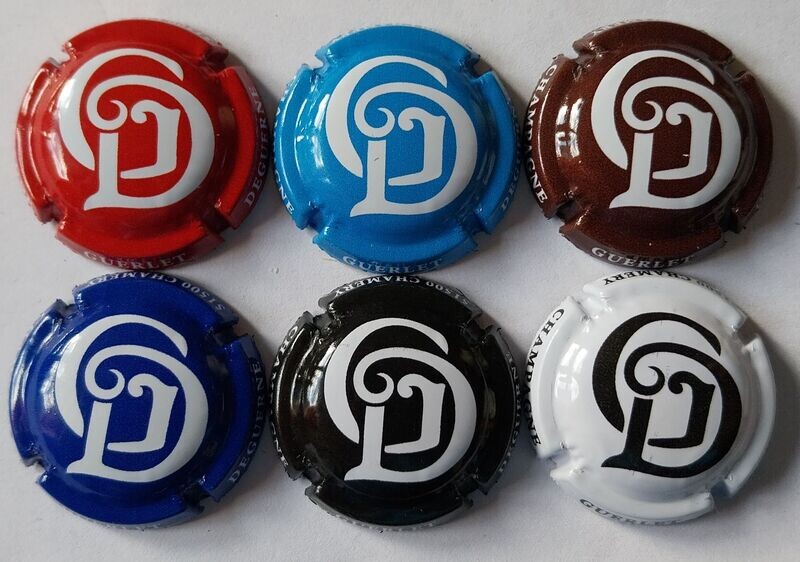 6 BELLES CAPSULES CHAMPAGNE GUERLET DEGEURNE INITIALE REF N°34 a 34e NEWS