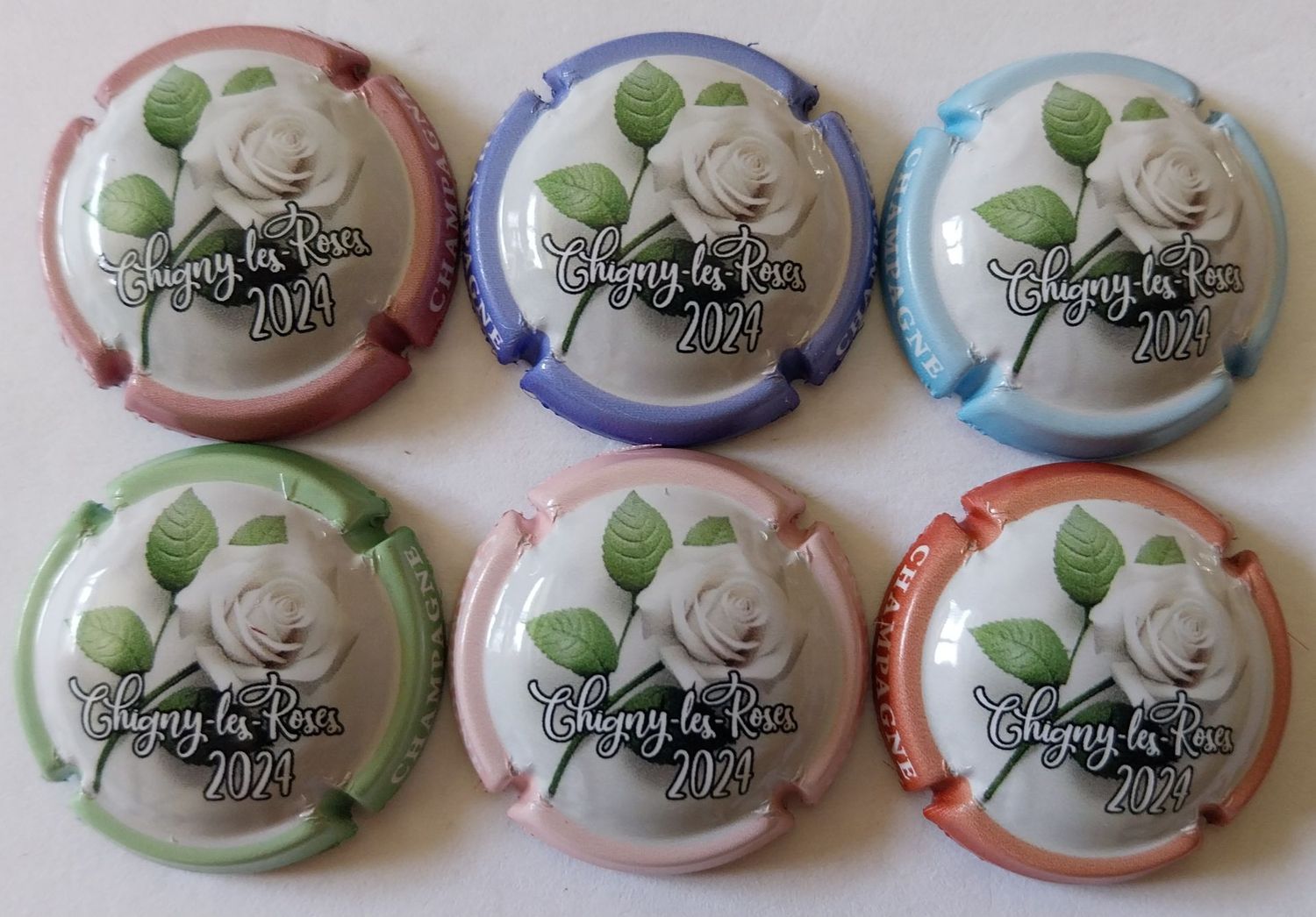6 BELLES CAPSULES CHAMPAGNE CHIGNY LES ROSES 2024 REF N°24 a 24e  NEWS