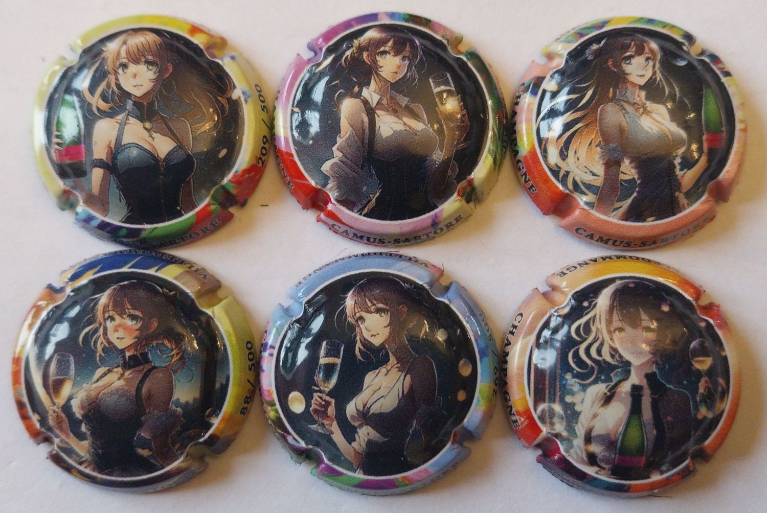 6 BELLES CAPSULES CHAMPAGNE CAMUS SARTORE MANGA 3 500EX 2024 REF N°65 a 65e NEWS