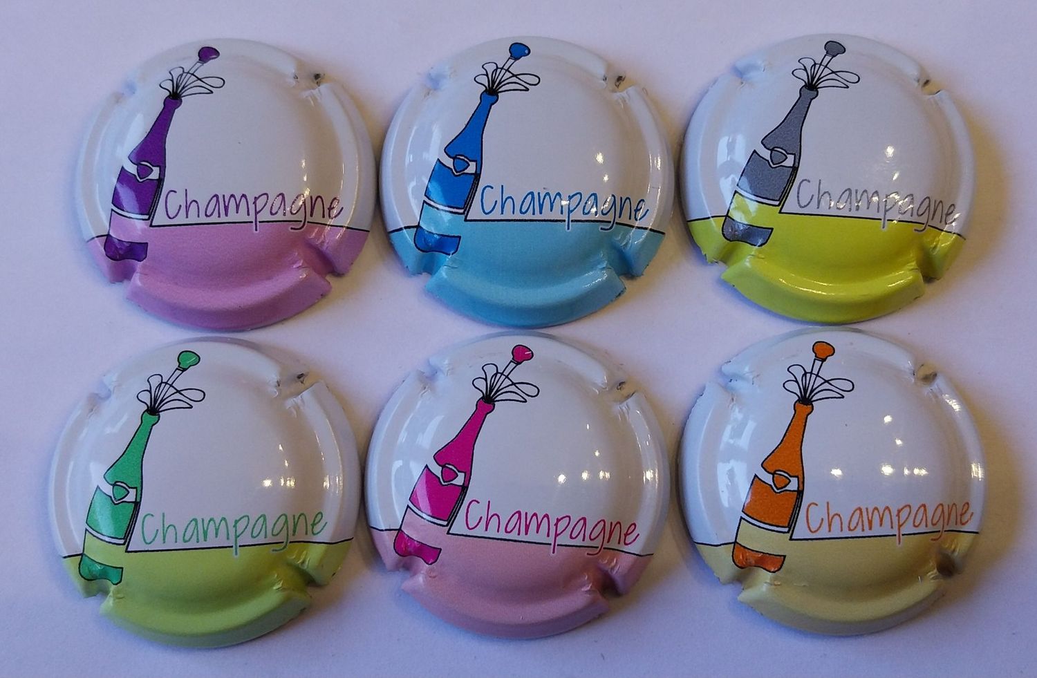 6 BELLES CAPSULES CHAMPAGNE GENERIQUE 2025 REF N° 1445 a 1445e  NEWS