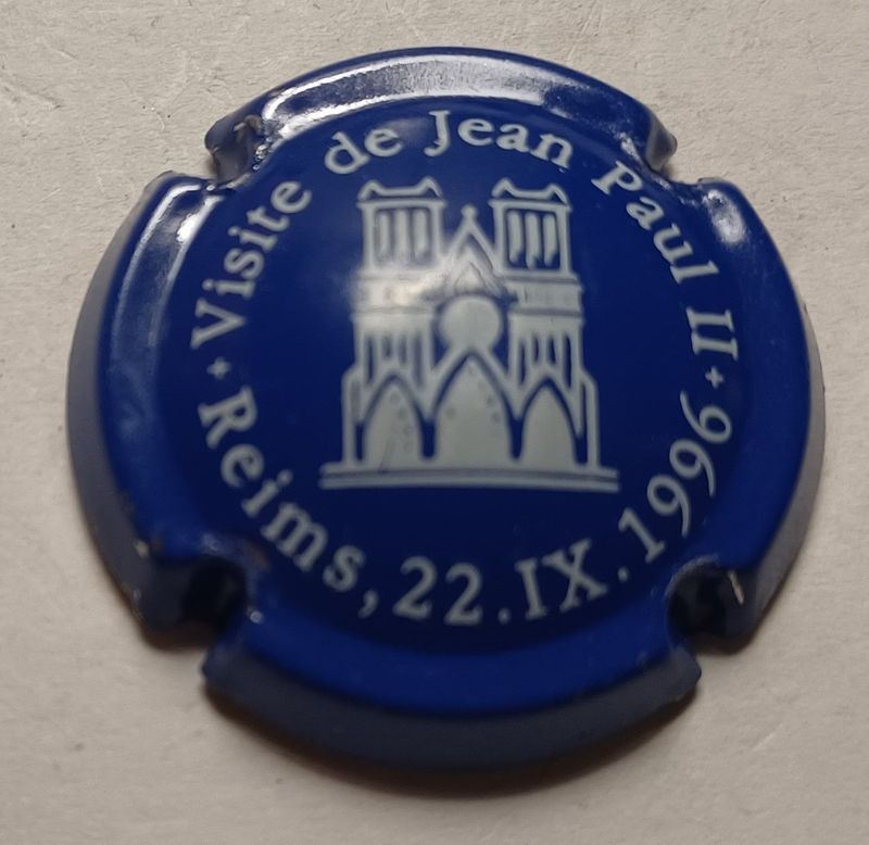 BELLE CAPSULE CHAMPAGNE VISITE JEAN PAUL 2 REIMS 1996 COMPLAISANCE NEWS