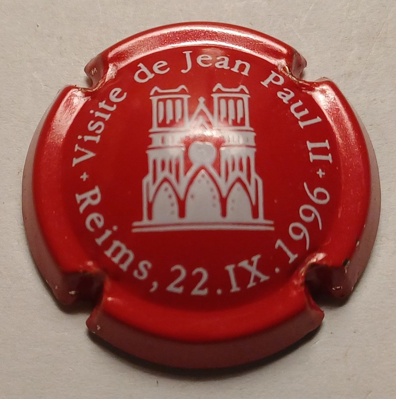 BELLE CAPSULE CHAMPAGNE VISITE JEAN PAUL 2 REIMS 1996 COMPLAISANCE NEWS