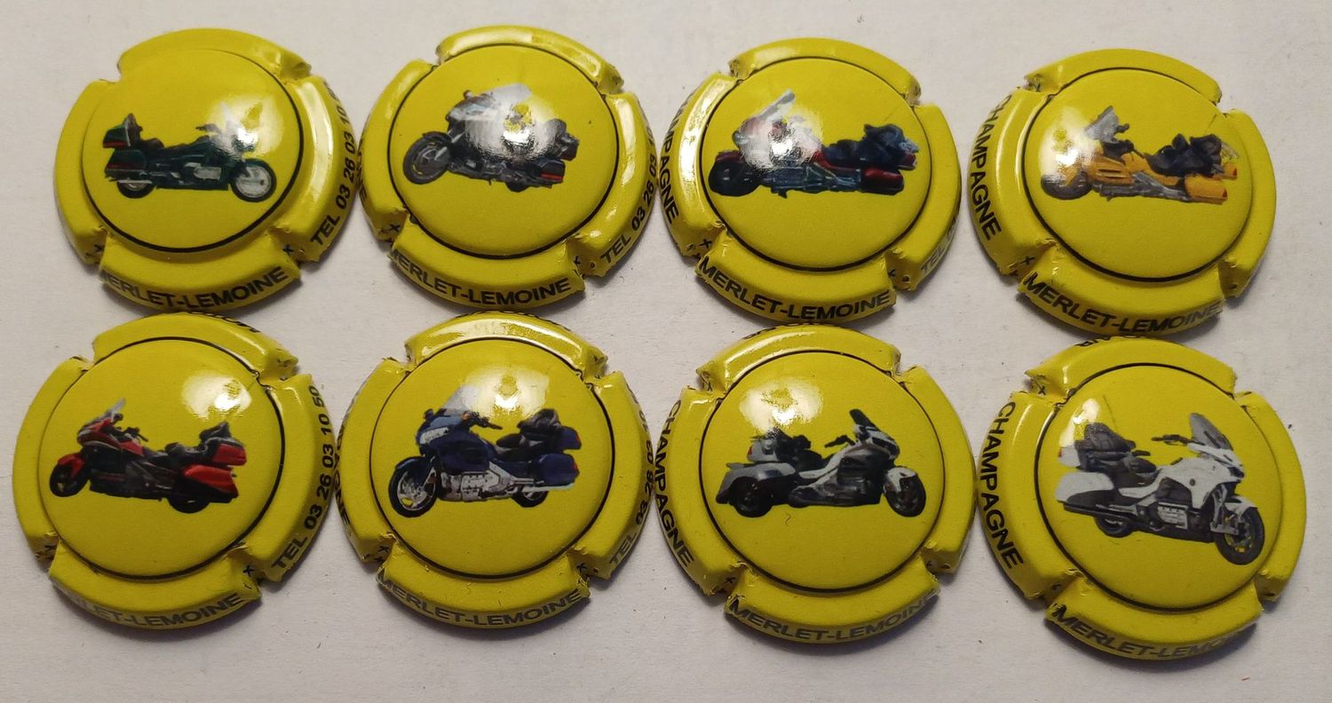 8 BELLES CAPSULES CHAMPAGNE MERLET LEMOINE MOTOS REF N°2 a 2g NEWS