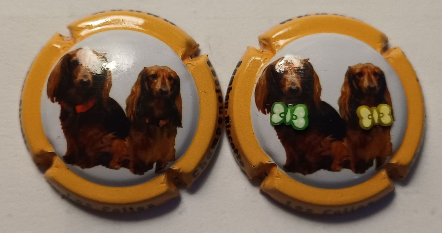 2 BELLES CAPSULES CHAMPAGNE GENERIQUE RELIEF CHIENS NEWS