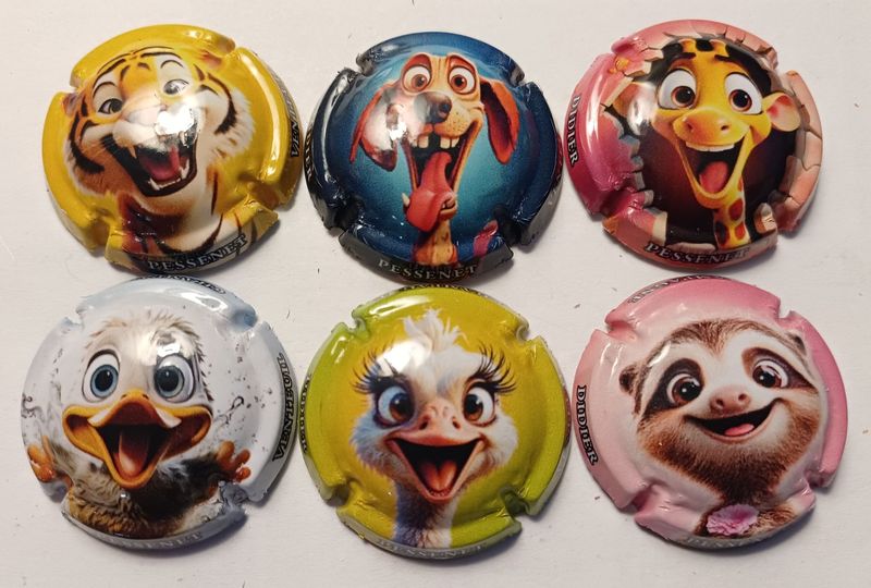 6 BELLES CAPSULES CHAMPAGNE PESSENET DIDIER REF N°79 a 79e NEWS