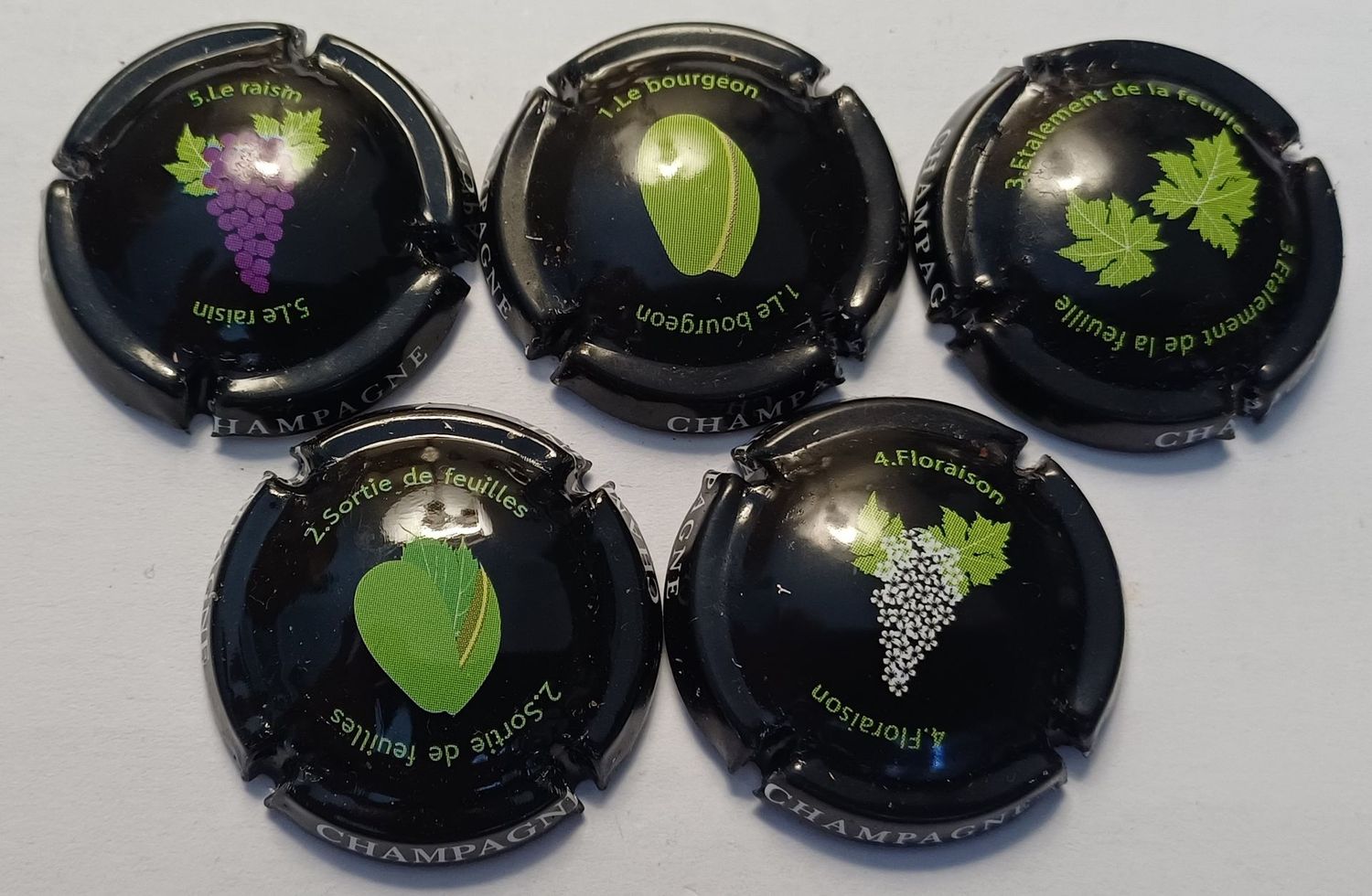 5 BELLES CAPSULES CHAMPAGNE GENERIQUE REF N°905 a 905d NEWS