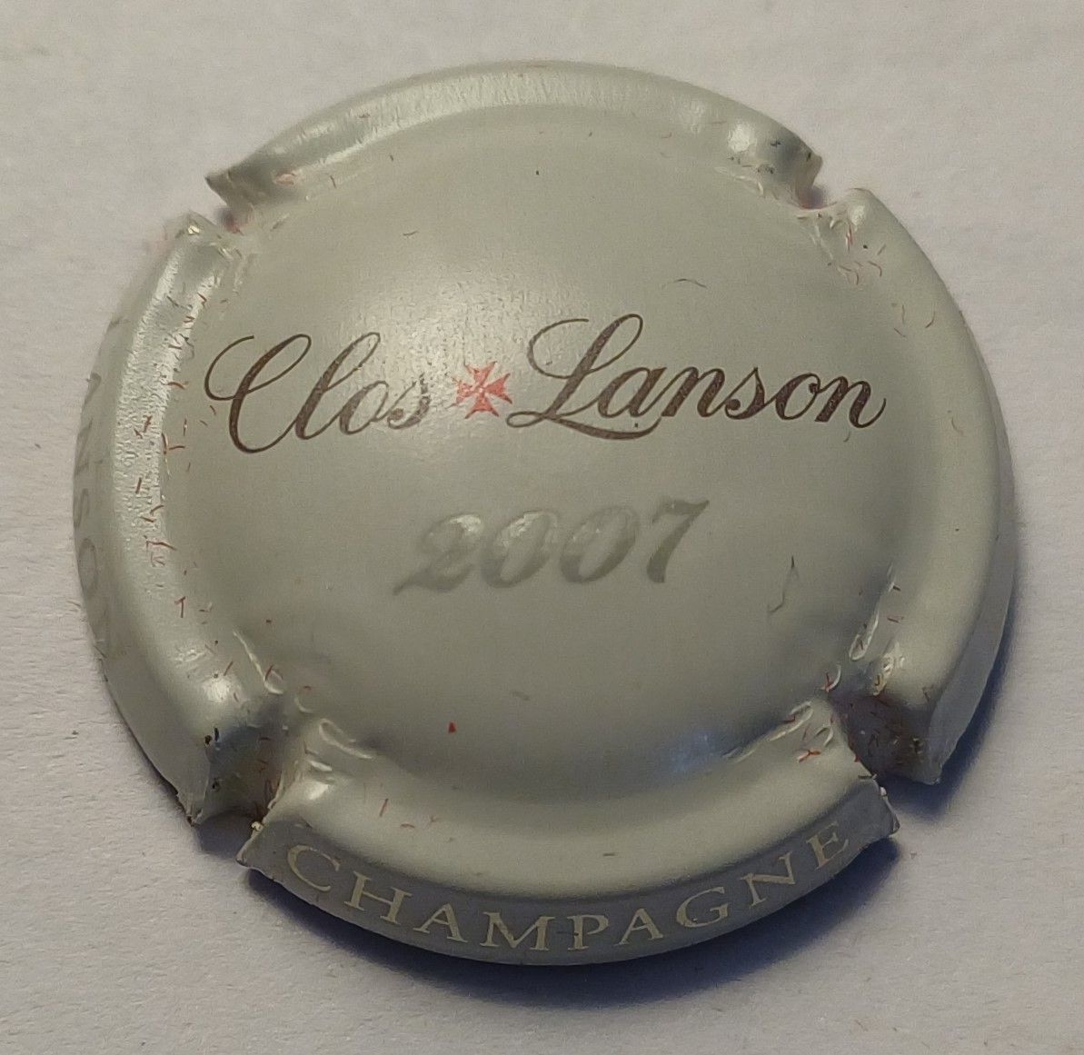 BELLE CAPSULE CHAMPAGNE CLOS LANSON 2007 REF N°123a NEWS