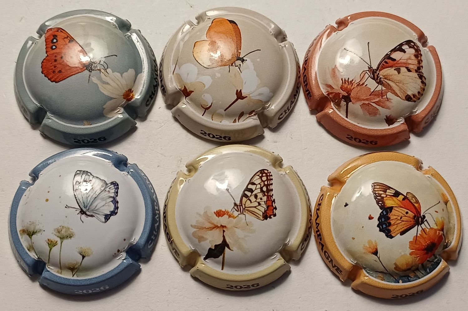 6 BELLES CAPSULES CHAMPAGNE GENERIQUE LES PAPILLONS 2026 NEWS