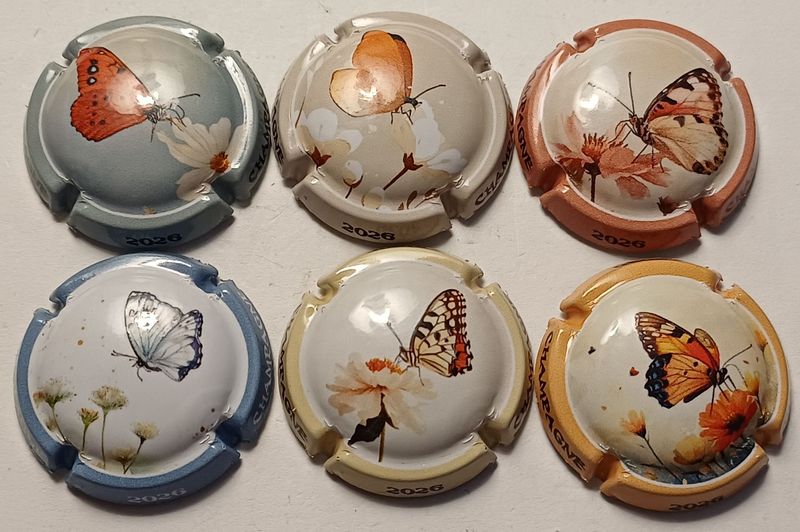 6 BELLES CAPSULES CHAMPAGNE GENERIQUE LES PAPILLONS 2026 NEWS