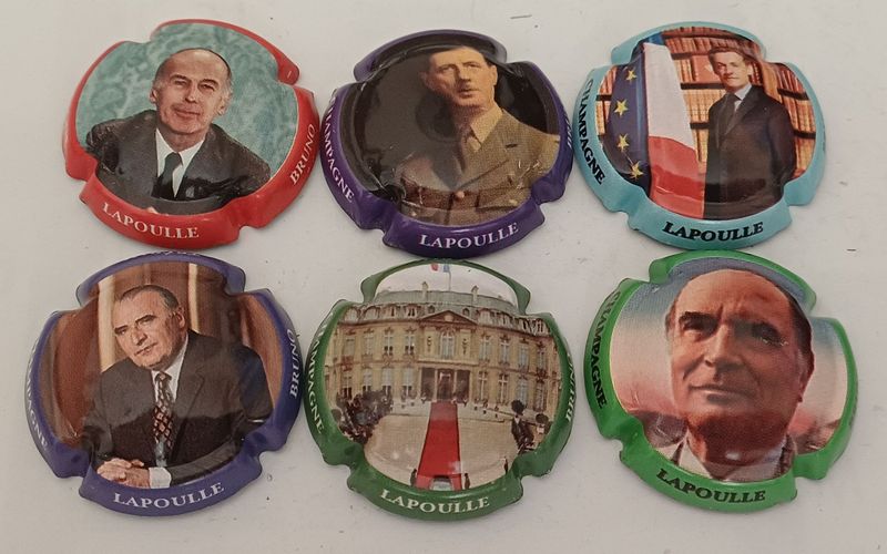 6 BELLES CAPSULES CHAMPAGNE LAPOULLE BRUNO LES PRESIDENTS RÉF N°6 a 6e NEWS