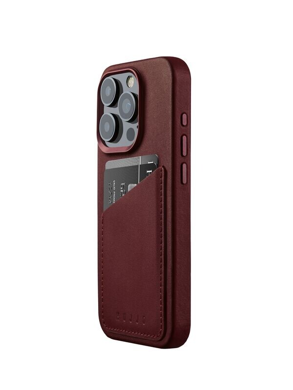 iPhone 15 Pro Wallet Leather Case Burgundy