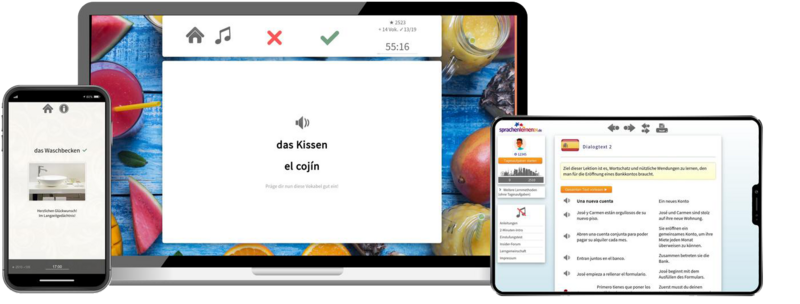 Spanisch-Aufbaukurs (B1/B2) + Audiotrainer - Onlinekurs Spanisch-Aufbaukurs (B1/B2) + Audiotrainer - Onlinekurs