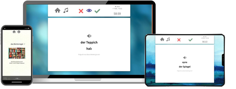 Deutsch lernen für Türken-Basiskurs (A1/A2) + Audiotrainer - Onlinekurs