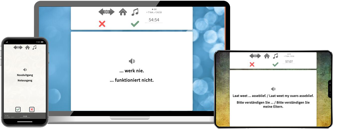 Afrikaans Expresskurs A1 Onlinekurs mit Audiotrainer für Anfänger und Reisen