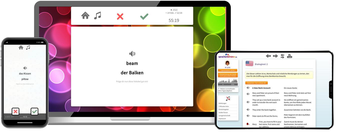 Amerikanisch-Aufbaukurs (B1/B2) + Audiotrainer - Onlinekurs