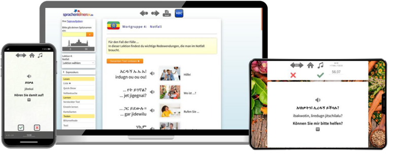 Amharisch Reisepaket Sprachkurs mit Audiotrainer für Urlaub und Reise
