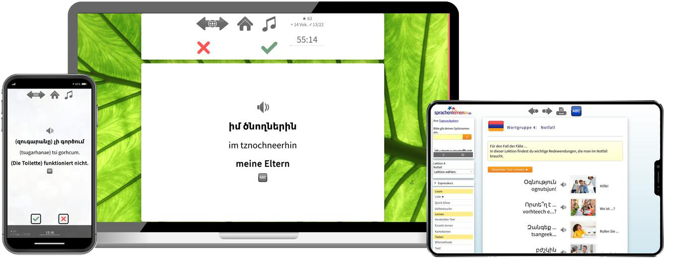 Armenisch Expresskurs A1 Onlinekurs mit Audiotrainer für Anfänger und Reisen