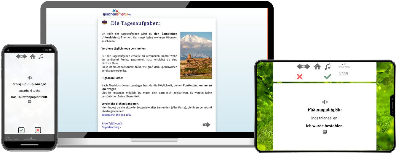 Armenisch Reisepaket Sprachkurs mit Audiotrainer für Urlaub und Reise