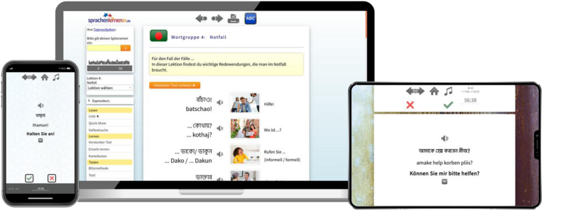 Bengalisch Reisepaket Sprachkurs mit Audiotrainer für Urlaub und Reise