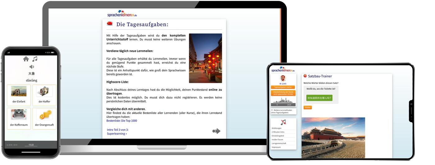 Deutsch lernen für Chinesen-Basiskurs (A1/A2) + Audiotrainer - Onlinekurs Deutsch lernen für Chinesen Basiskurs A1 A2 Onlinekurs für Anfänger