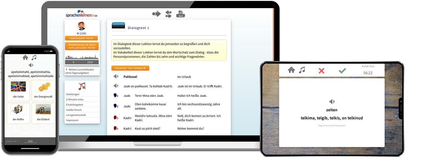Estnisch XL Sprachpaket Onlinekurs mit Basiskurs und Zusatzmaterial