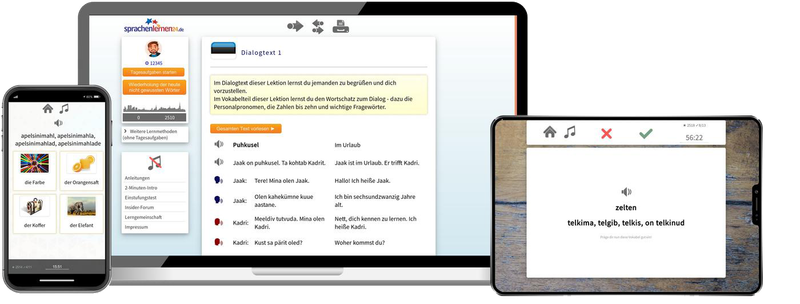 Estnisch XL Sprachpaket Onlinekurs mit Basiskurs und Zusatzmaterial