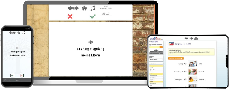 Filipino-Expresskurs + Audiotrainer - Onlinekurs Filipino Expresskurs A1 Onlinekurs mit Audiotrainer für Anfänger und Reisen