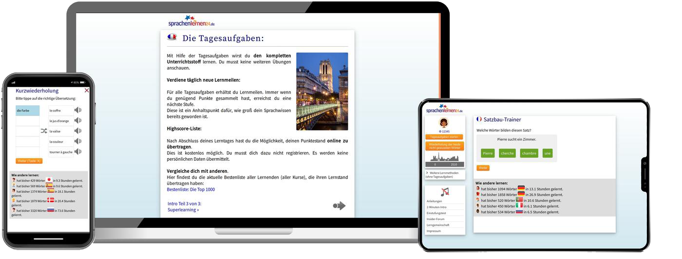 Französisch-Komplettpaket - Onlinekurs