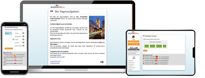 Französisch-Komplettpaket - Onlinekurs