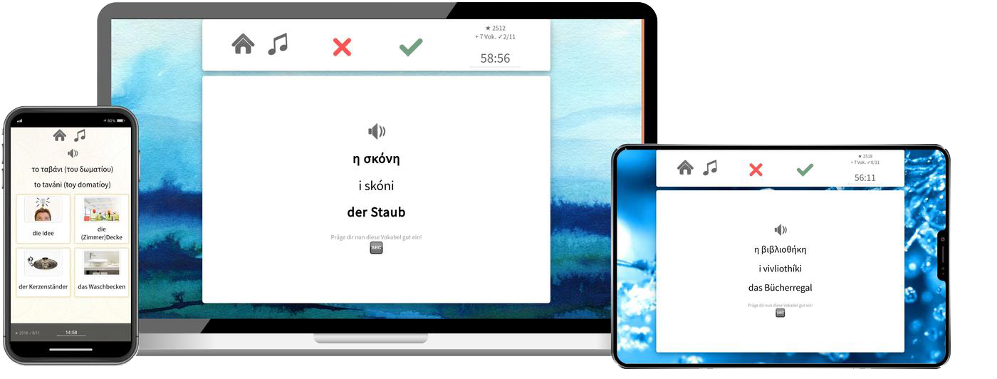 Griechisch-Aufbaukurs (B1/B2) + Audiotrainer - Onlinekurs