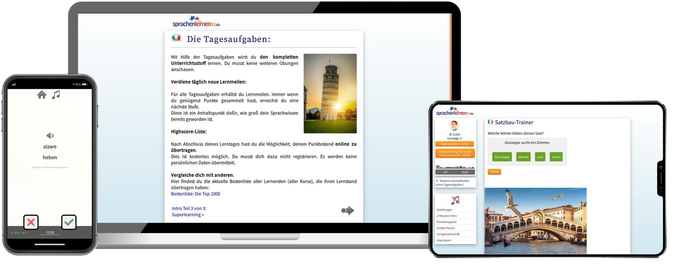 Italienisch-Komplettpaket - Onlinekurs