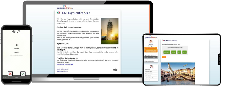 Italienisch-Komplettpaket - Onlinekurs