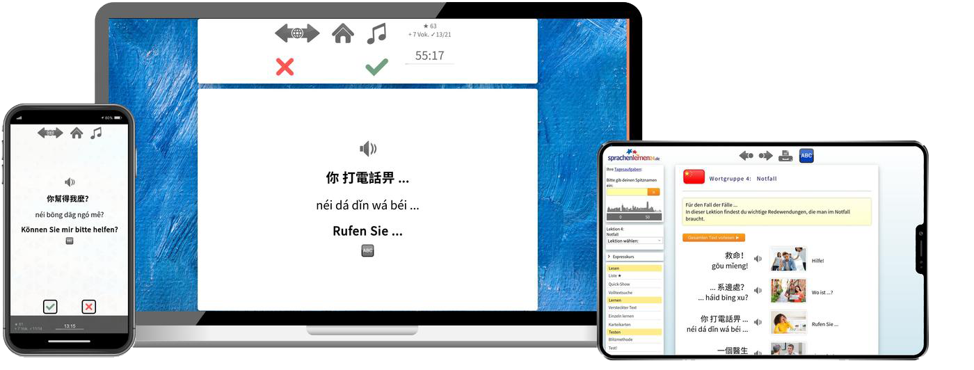 Kantonesisch Expresskurs A1 Onlinekurs mit Audiotrainer für Anfänger und Reisen
