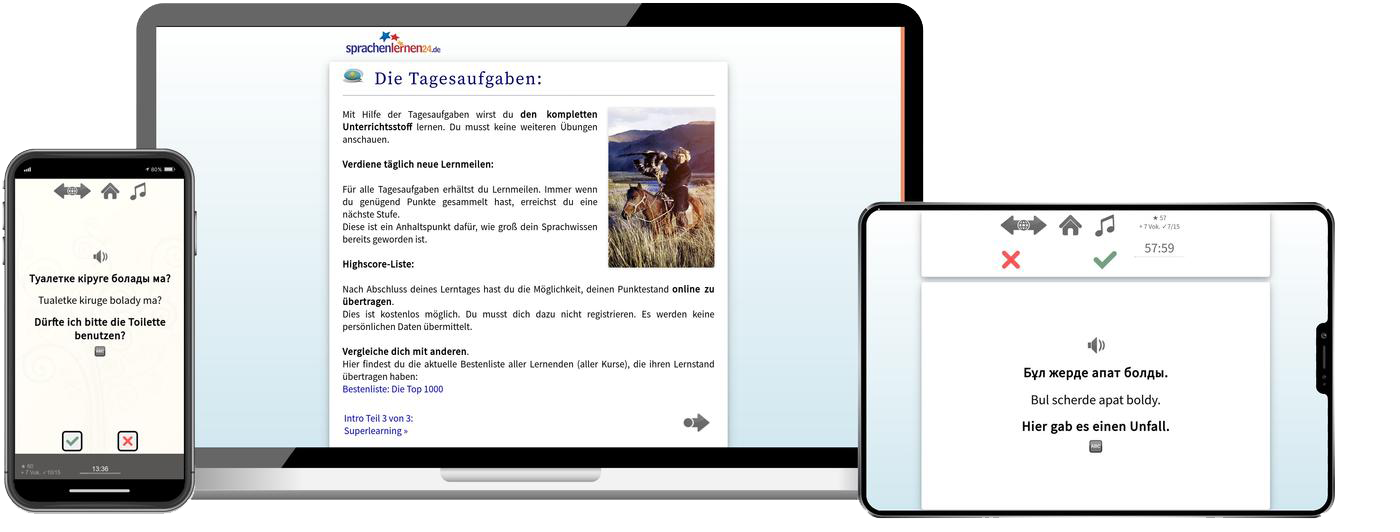 Kasachisch Reisepaket Sprachkurs mit Audiotrainer für Urlaub und Reise