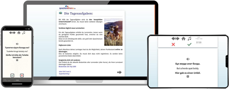 Kasachisch Reisepaket Sprachkurs mit Audiotrainer für Urlaub und Reise