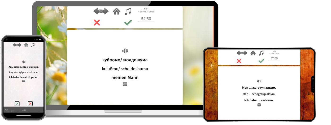 Kirgisisch Reisepaket Sprachkurs mit Audiotrainer für Urlaub und Reise