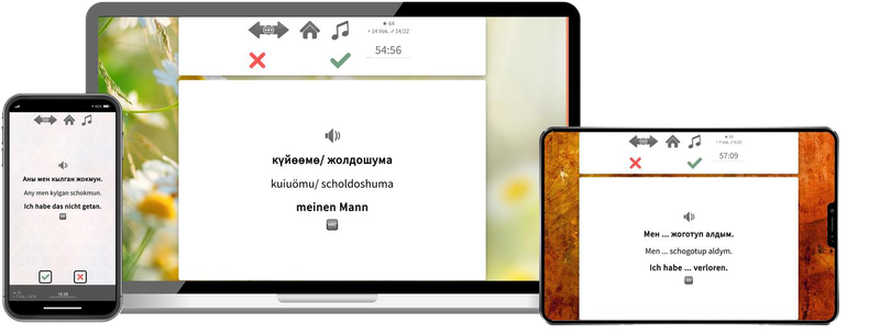 Kirgisisch Reisepaket Sprachkurs mit Audiotrainer für Urlaub und Reise