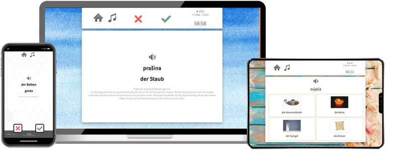 Kroatisch-Aufbaukurs (B1/B2) + Audiotrainer - Onlinekurs